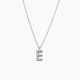 Stone Letter Necklace Silver