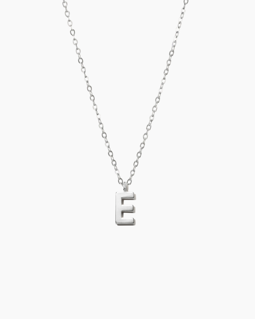 Plain Letter Necklace Silver
