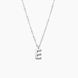 Plain Letter Necklace Silver