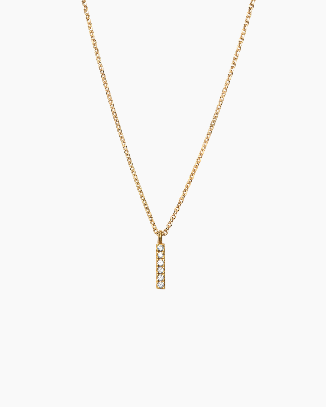 Stone Letter Necklace Gold