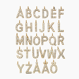 Stone Letter Charm Necklace Gold