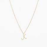 Italic Letters Necklace Gold