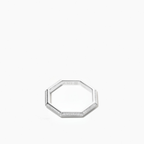 Pavé Triangle Octagon Ring Silver