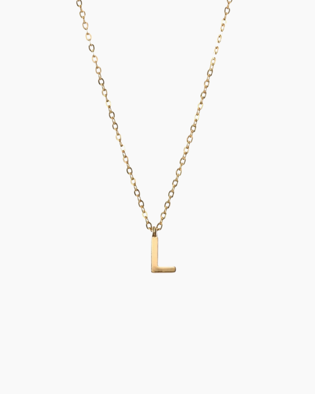 Plain Letter Necklace Gold