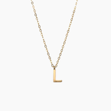 Plain Letter Necklace Gold