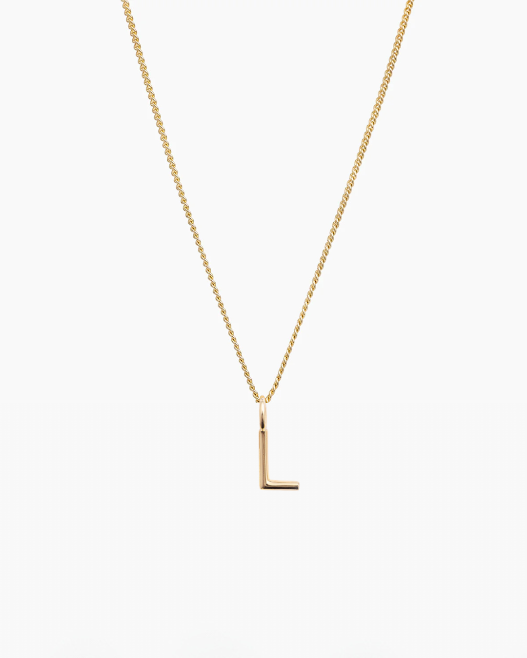 Letter Charm Necklace Gold