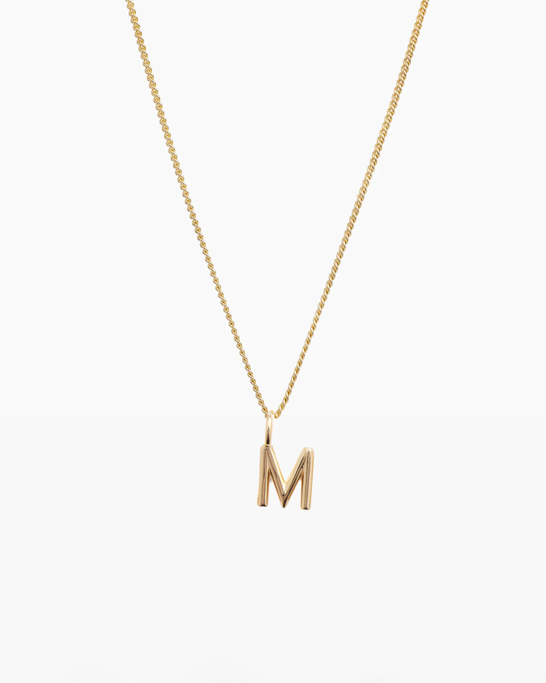 Letter Charm Necklace Gold