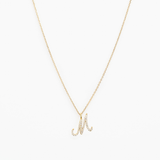 Italic Letters Necklace Gold