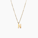 Plain Letter Necklace Gold