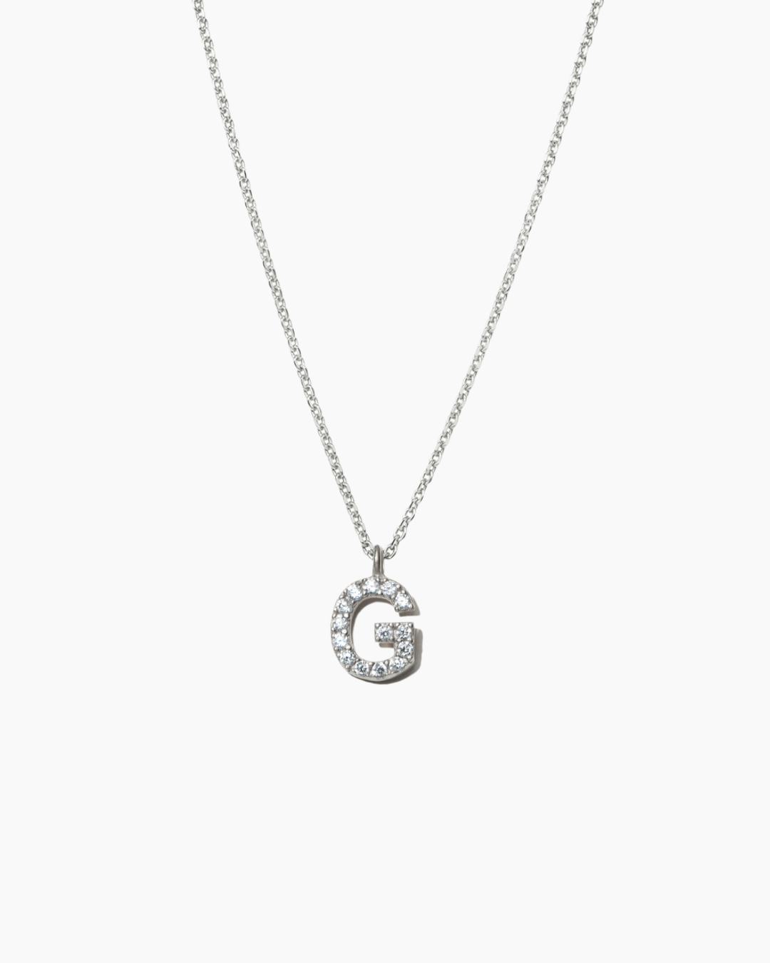 Stone Letter Necklace Silver