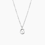 Plain Letter Necklace Silver