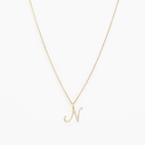 Italic Letters Necklace Gold
