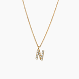 Stone Letter Necklace Gold
