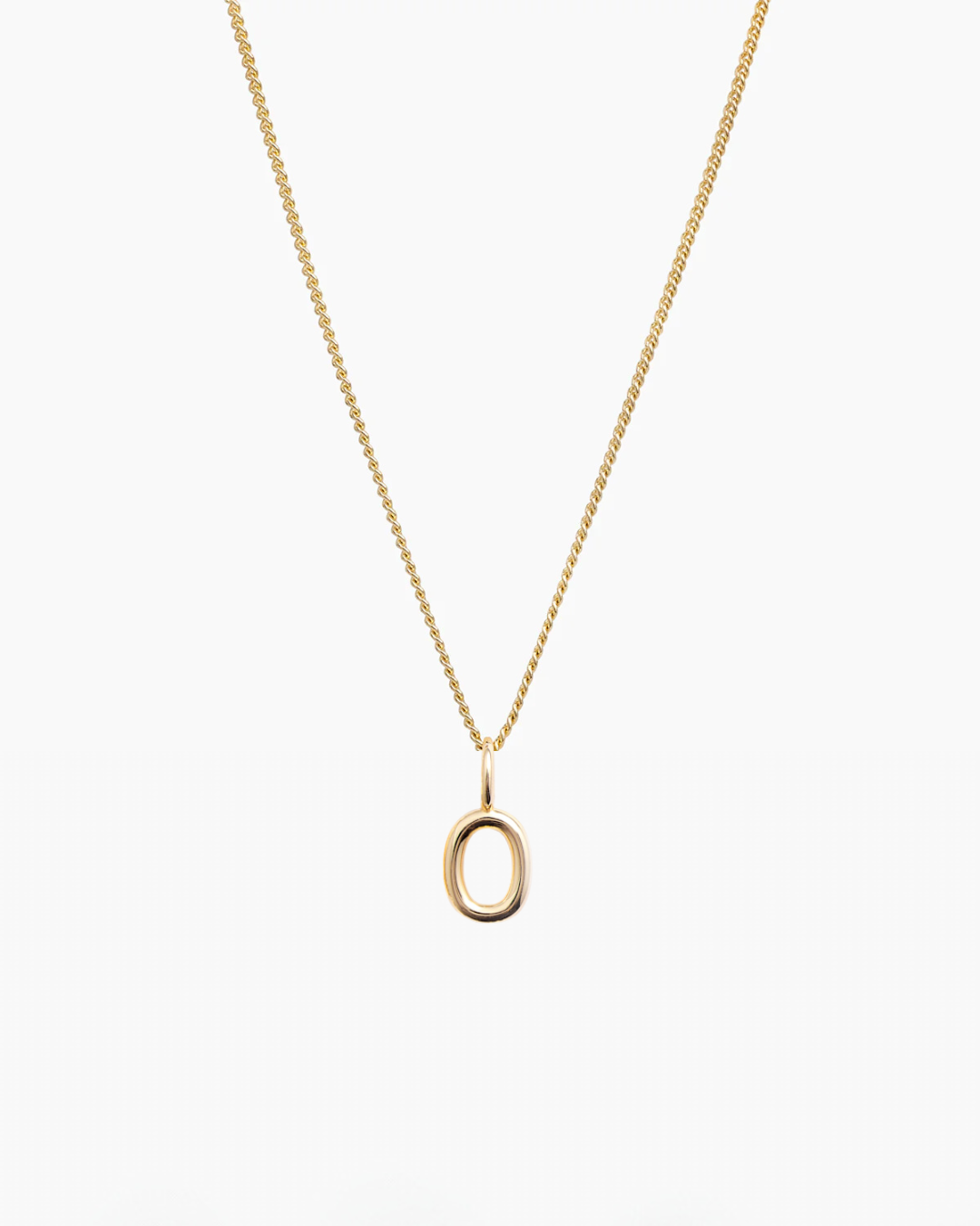 Letter Charm Necklace Gold
