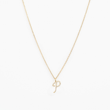 Italic Letters Necklace Gold
