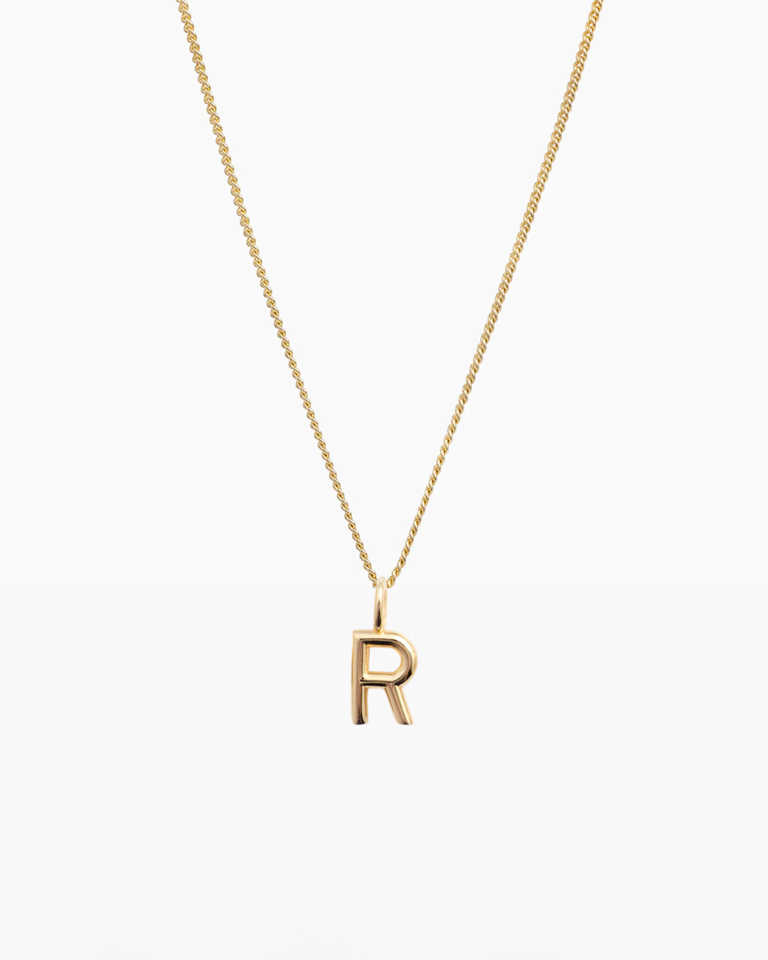 Letter Charm Necklace Gold