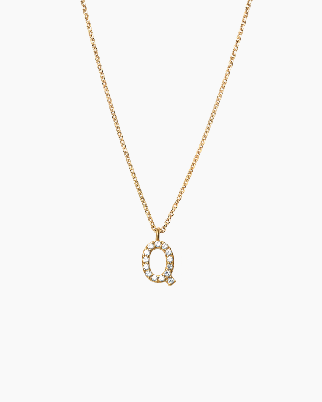 Stone Letter Necklace Gold