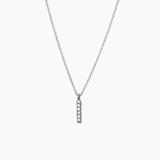 Stone Letter Necklace Silver