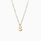 Plain Letter Necklace Gold