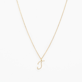 Italic Letters Necklace Gold