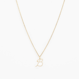 Italic Letters Necklace Gold