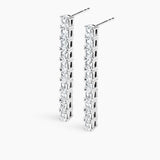 Emerald Cut Earrings Silver