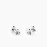 Doppio Pera Studs Silver