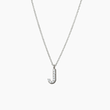 Stone Letter Necklace Silver
