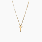 Plain Letter Necklace Gold