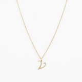 Italic Letters Necklace Gold