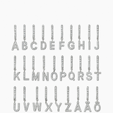 Stone Letter Hoop Silver