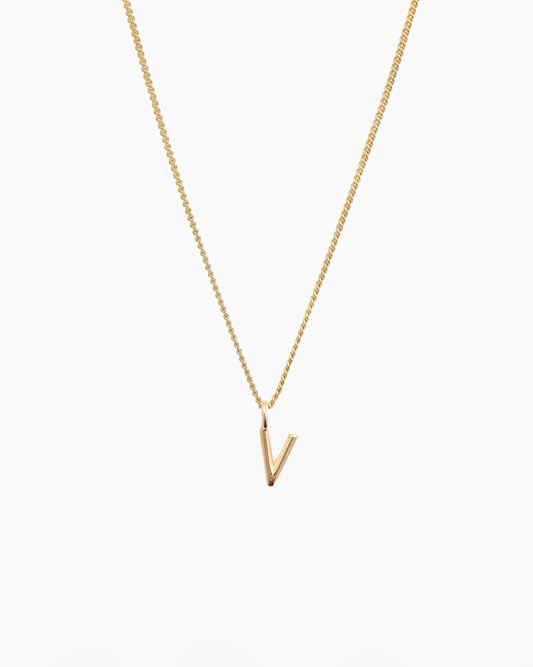 Letter Charm Necklace Gold