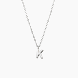 Plain Letter Necklace Silver