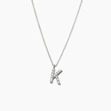 Stone Letter Necklace Silver