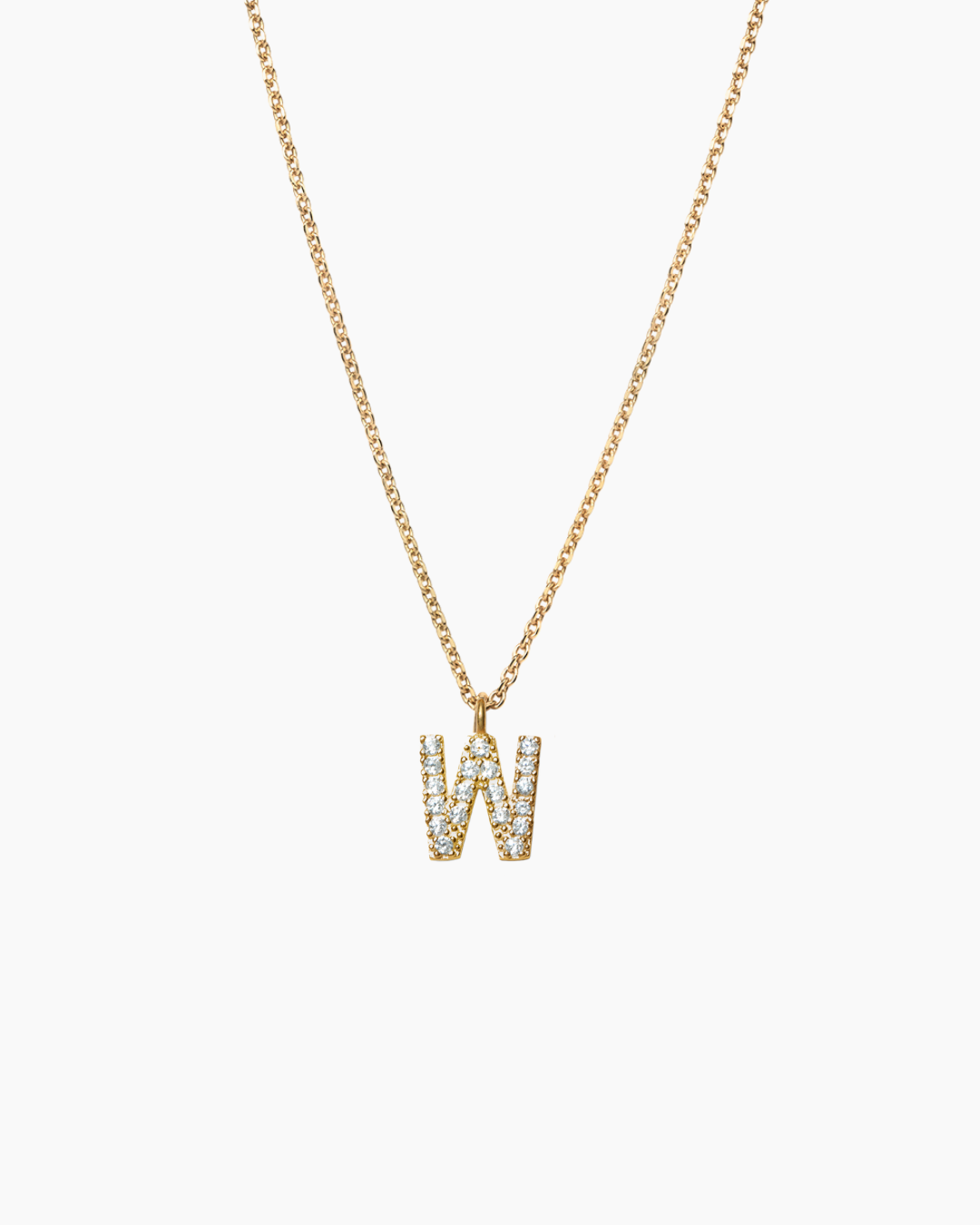 Stone Letter Necklace Gold