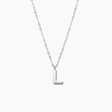 Plain Letter Necklace Silver