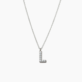 Stone Letter Necklace Silver