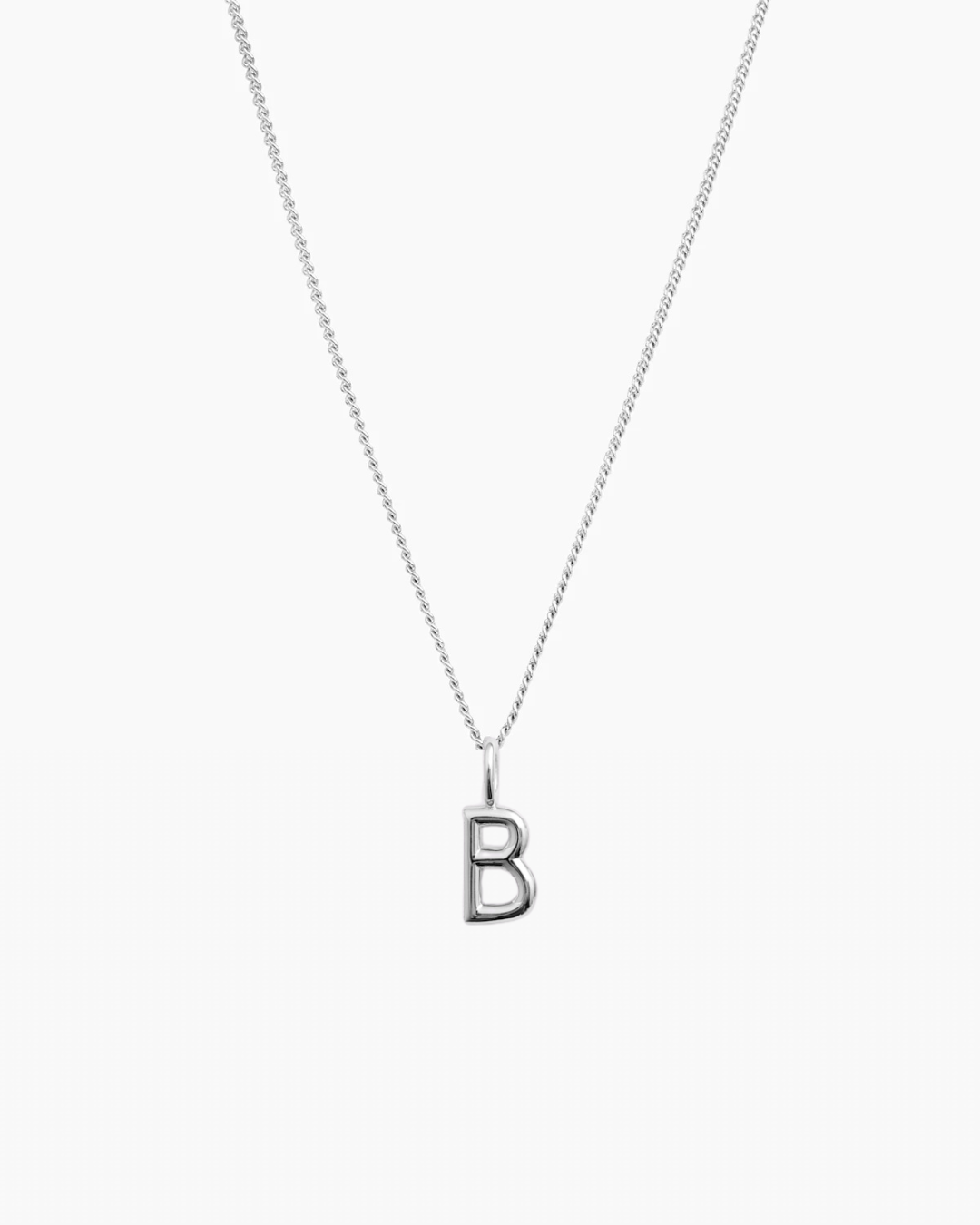 Letter Charm Necklace Silver