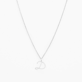 Italic Letters Necklace Silver