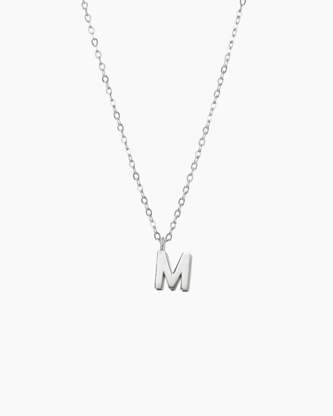 Plain Letter Necklace Silver