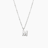 Plain Letter Necklace Silver