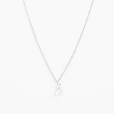Italic Letters Necklace Silver