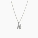 Stone Letter Necklace Silver