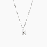 Plain Letter Necklace Silver