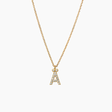 Stone Letter Necklace Gold