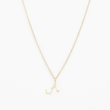 Italic Letters Necklace Gold