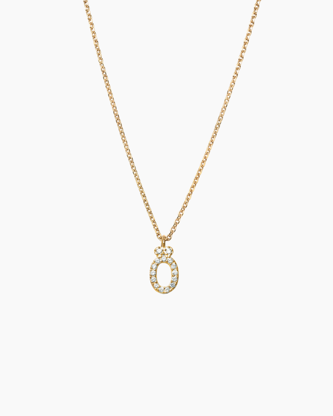 Stone Letter Necklace Gold