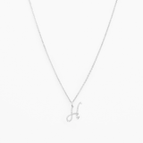 Italic Letters Necklace Silver