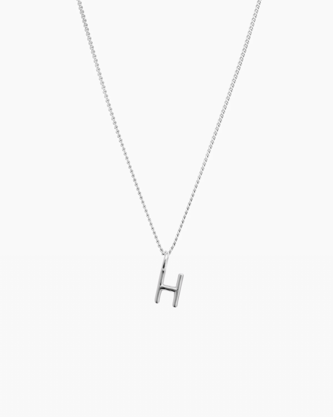 Letter Charm Necklace Silver