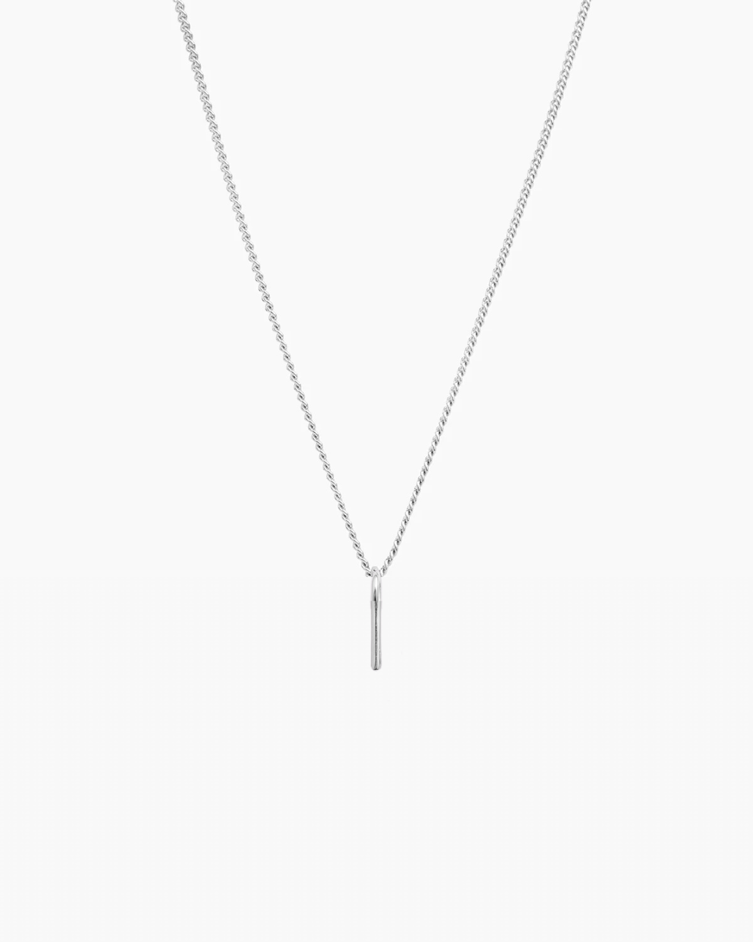Letter Charm Necklace Silver